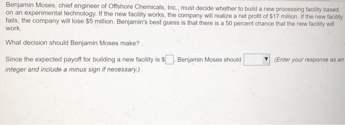 Benjamin Moses, chief engineer of Offshore