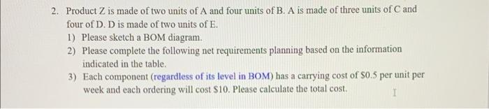 please help sketch a BOM diagram and calculate