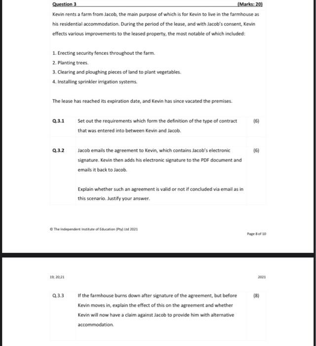 Commercial Law please assist ASAP Question 3