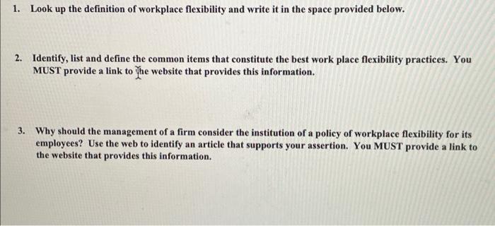 1. Look up the definition of workplace