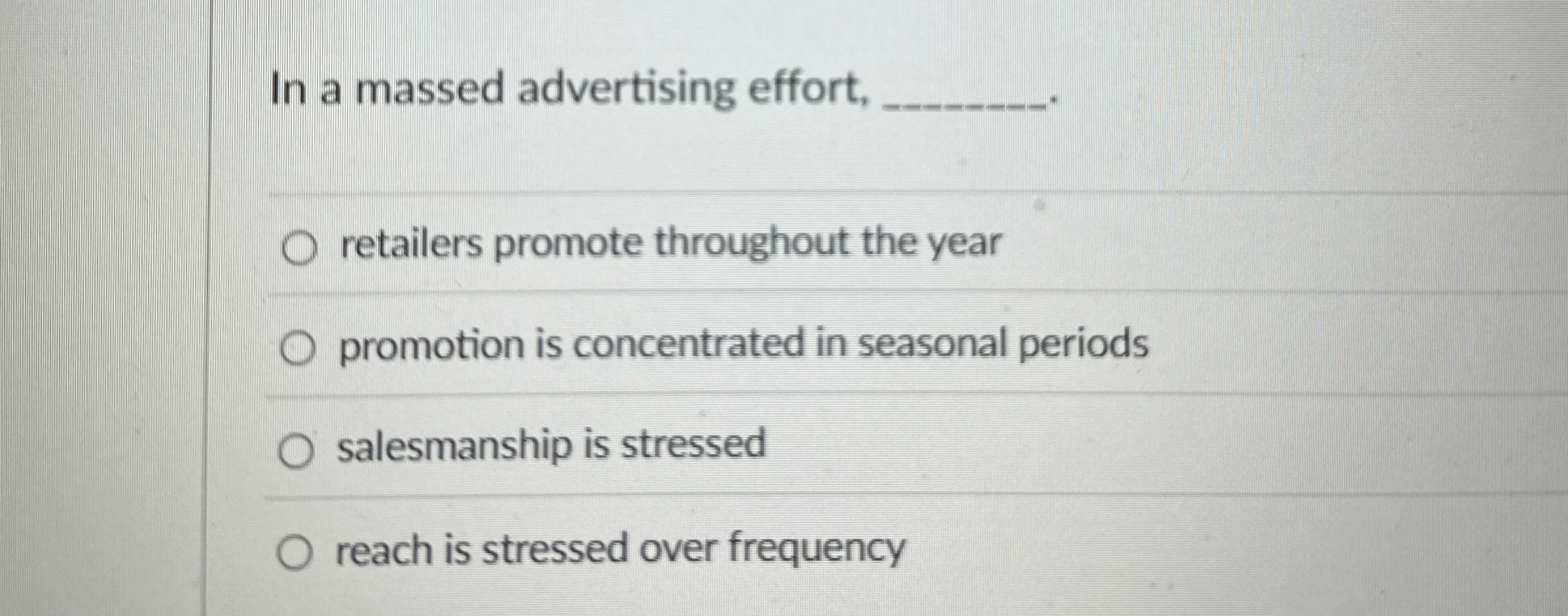 In a massed advertising effort, retailers promote