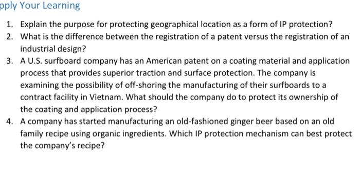 answer all yhe question pply Your Learning 1.