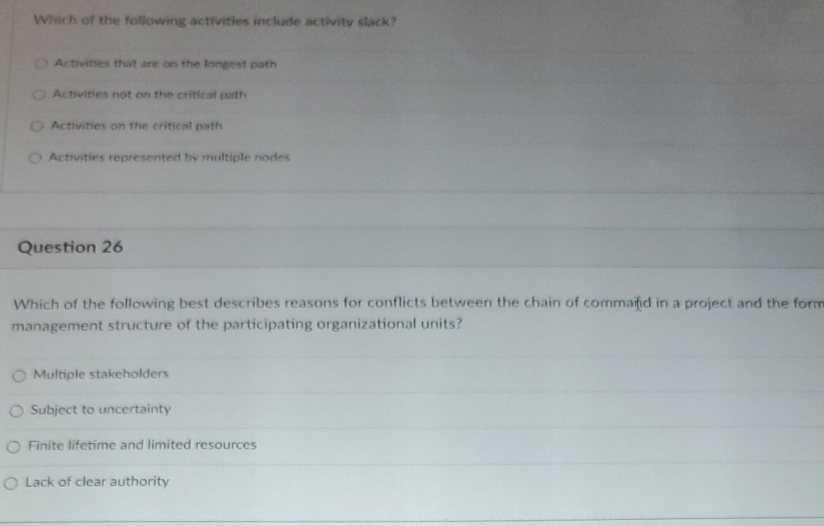 Which of the following activities include