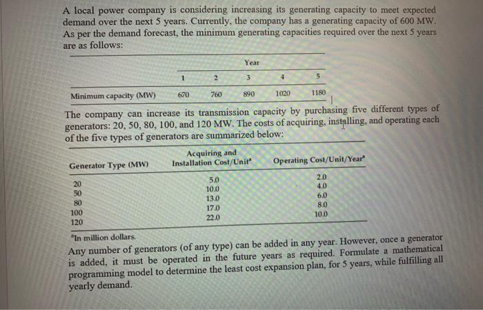 I need just formulation. Just modelling. I dont