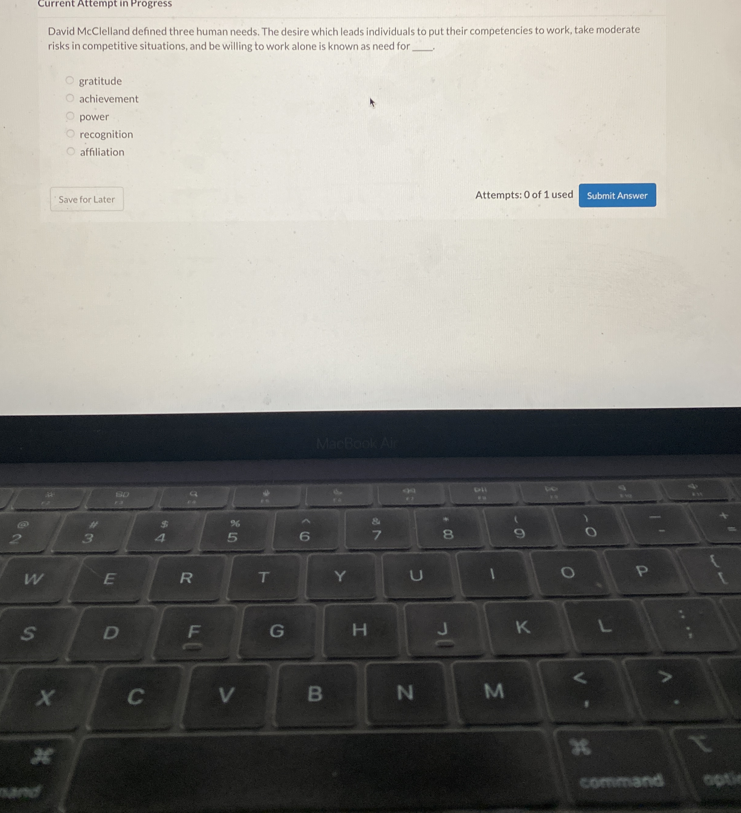 Current Attempt in Progress David McClelland