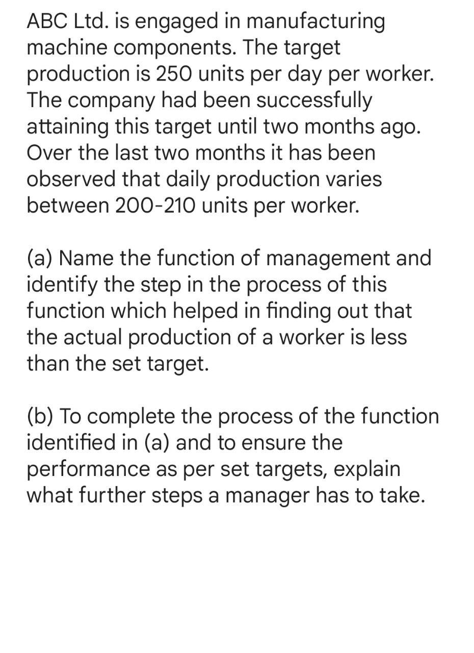 ABC Ltd. is engaged in manufacturing machine