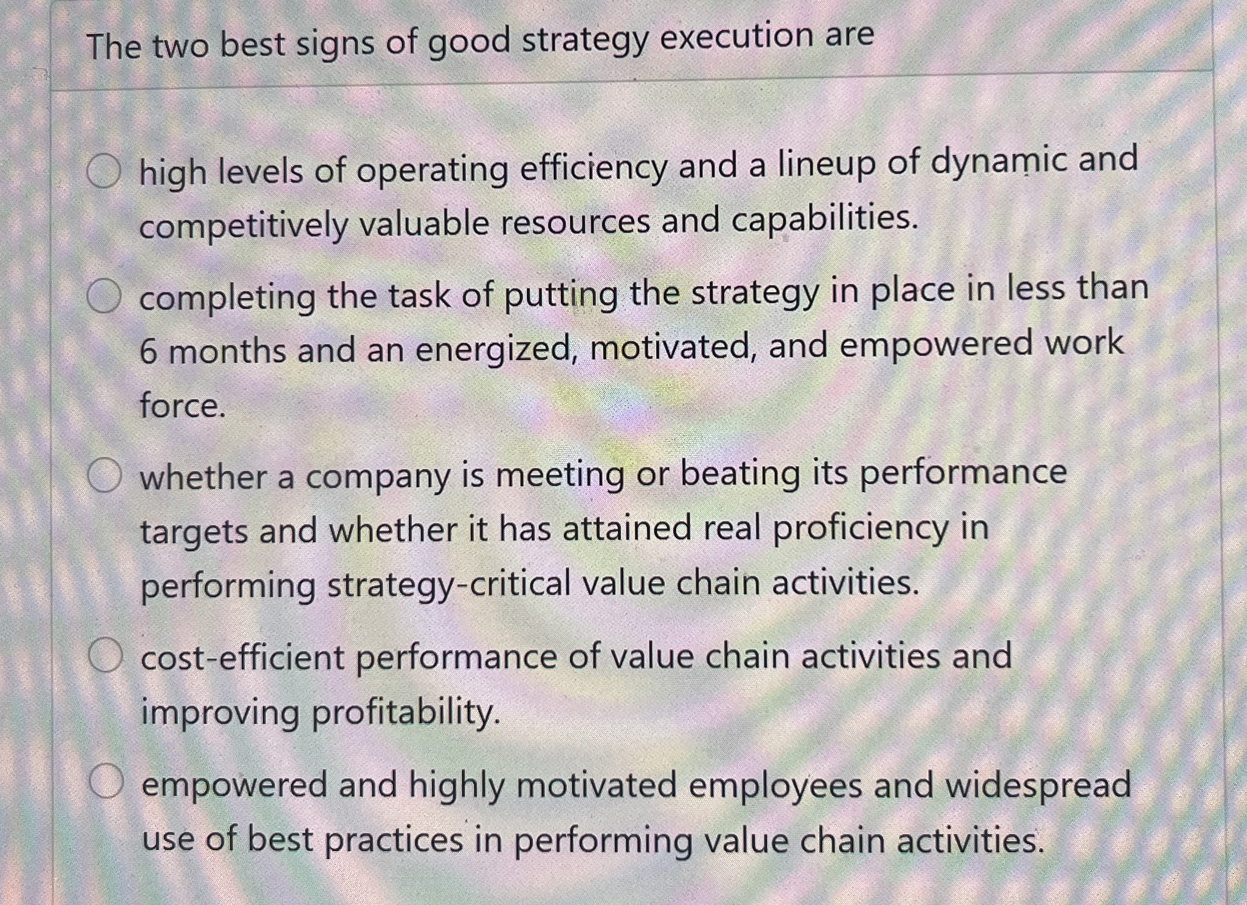 The standout traits of a high - performance