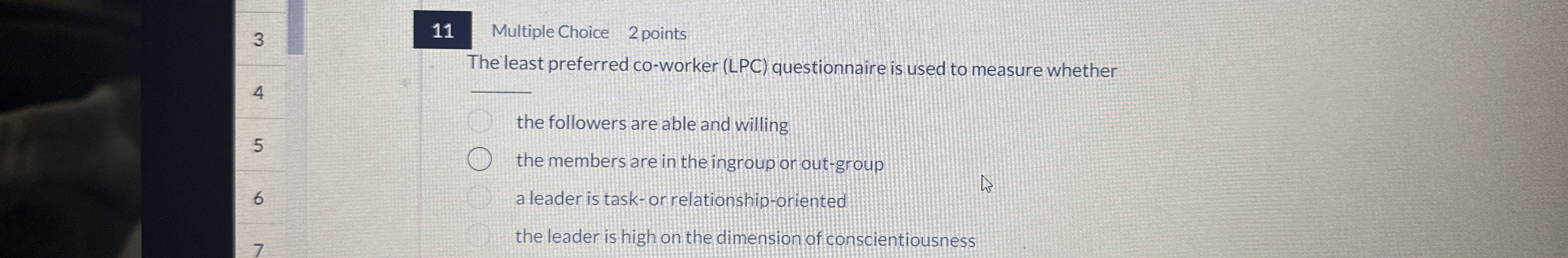 1 1 Multiple Choice 2 points The least preferred