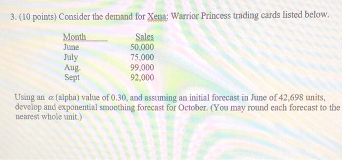 3. (10 points) Consider the demand for Xena: