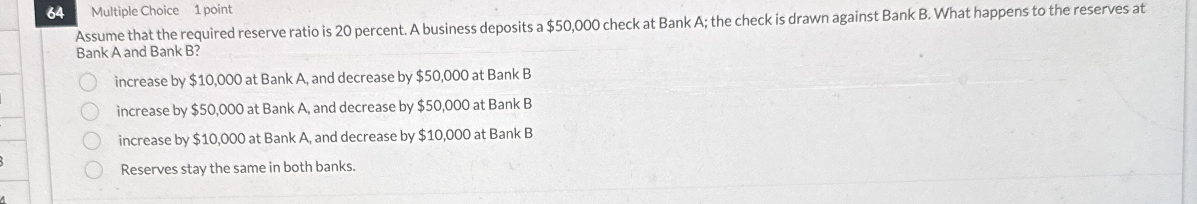 6 4 Multiple Choice 1 point Assume that the