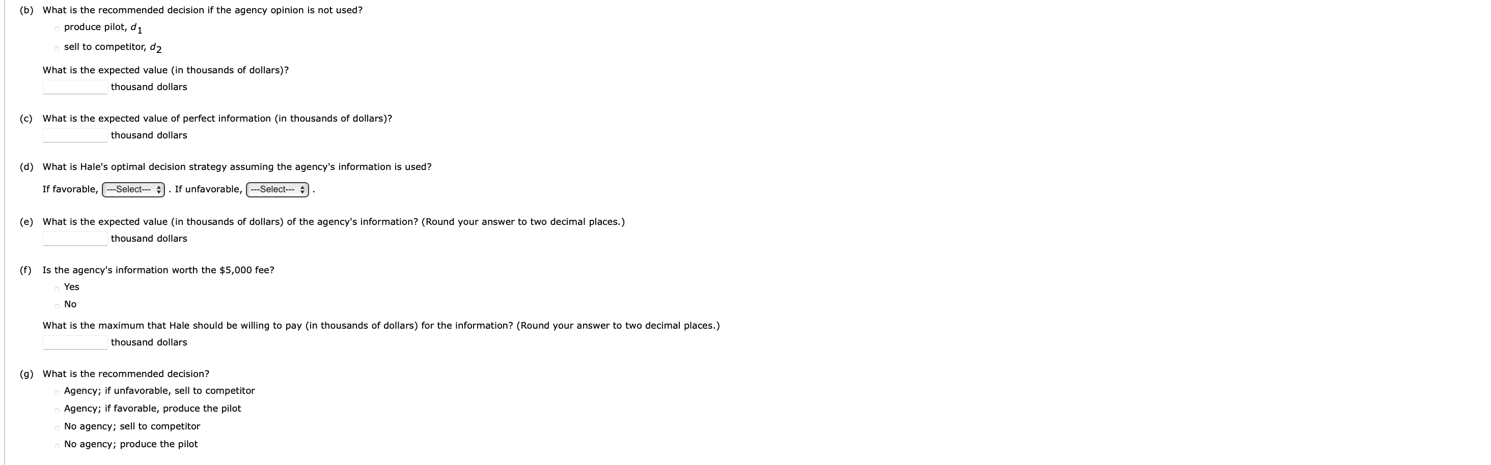 Hale s TV Product ons is considering produdng a