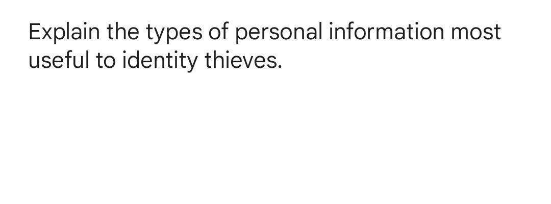 Explain the types of personal information most