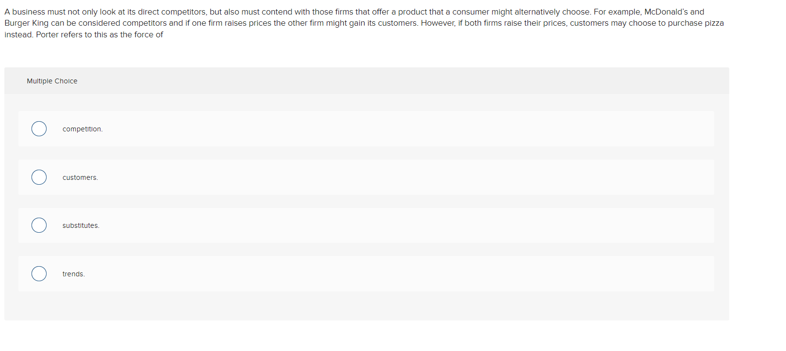 A business must not only look at its direct