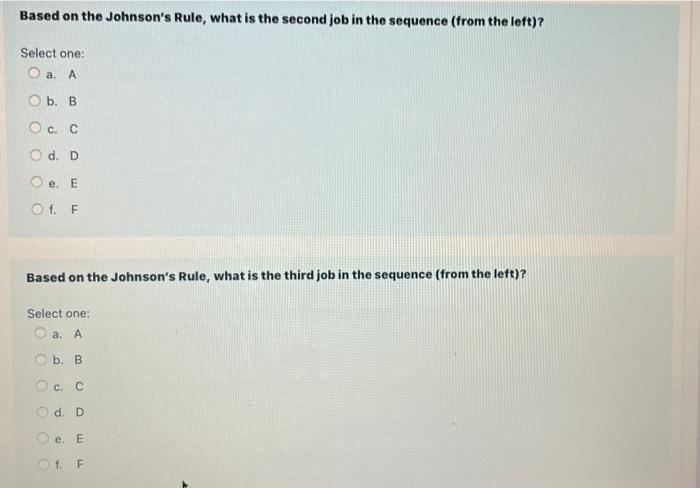 Six jobs are to be processed through a two-step