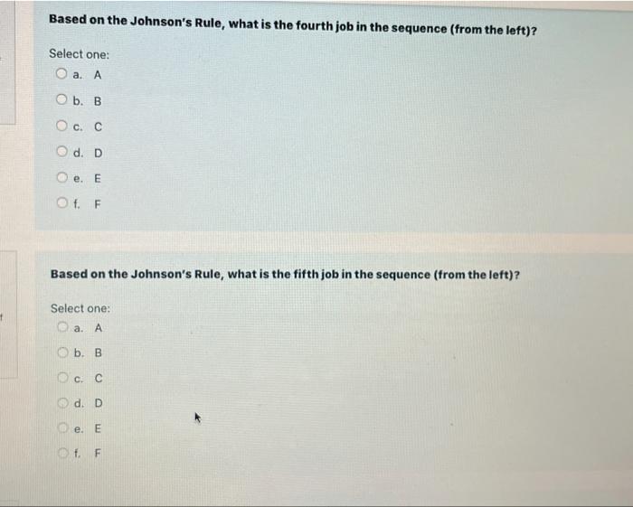 Six jobs are to be processed through a two-step
