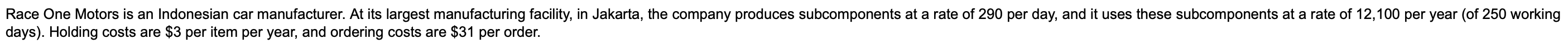 a) What is the economic production quantity?