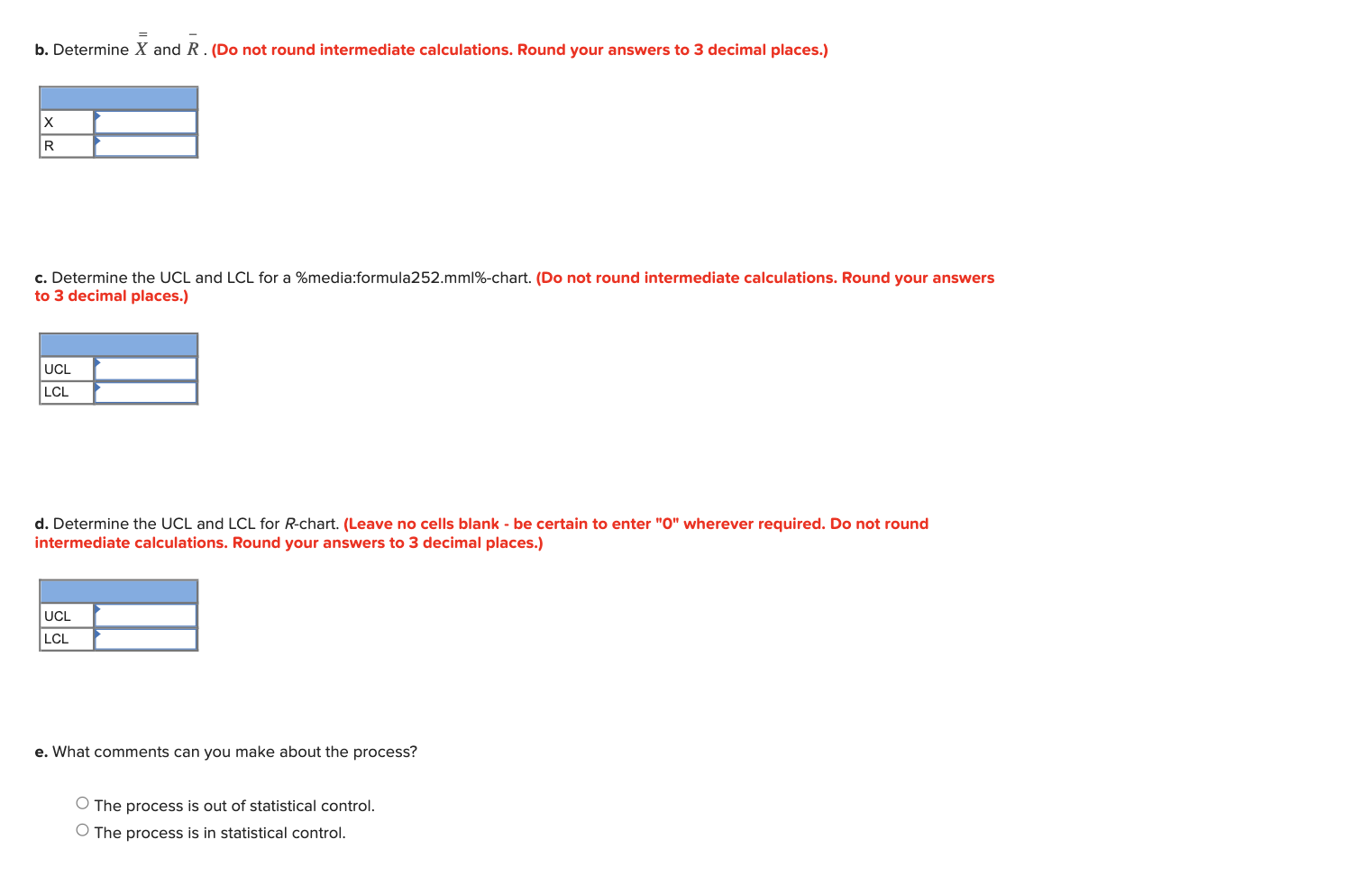 The following table contains the measurements of