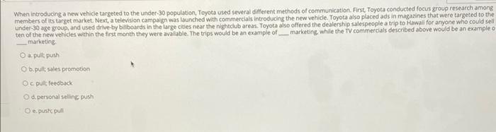 When introducing a new vehicle targeted to the