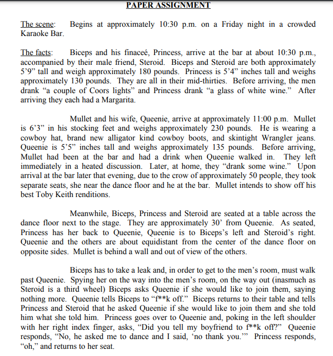 PAPER ASSIGNMENT The scene Karaoke Bar. Begins at
