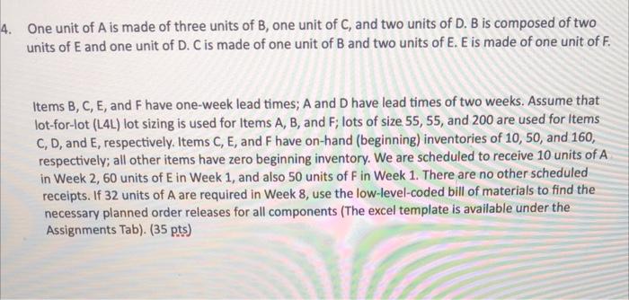 thank you 1. One unit of A is made of three units