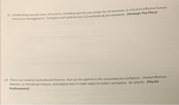22 Establishing overall salary structures,