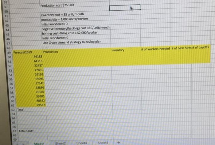 use chase demand strategy to fill out the enture