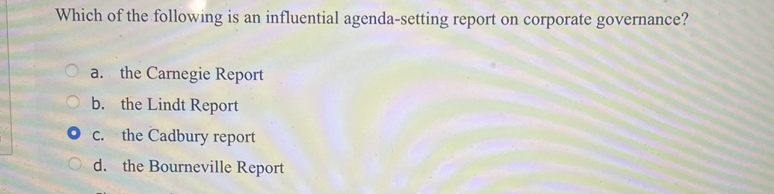 Which of the following is an influential agenda -