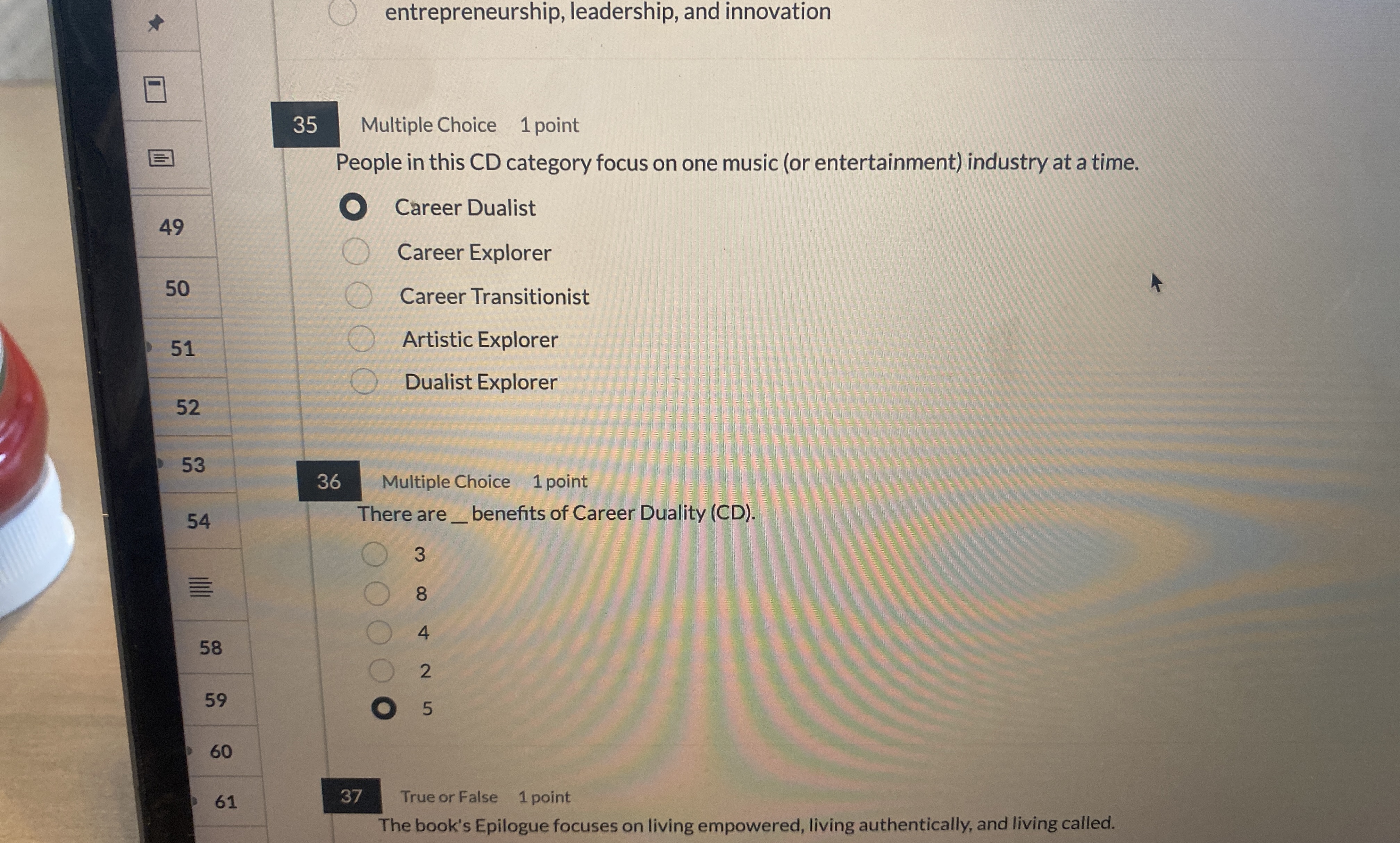 3 5 Multiple Choice 1 point People in this CD