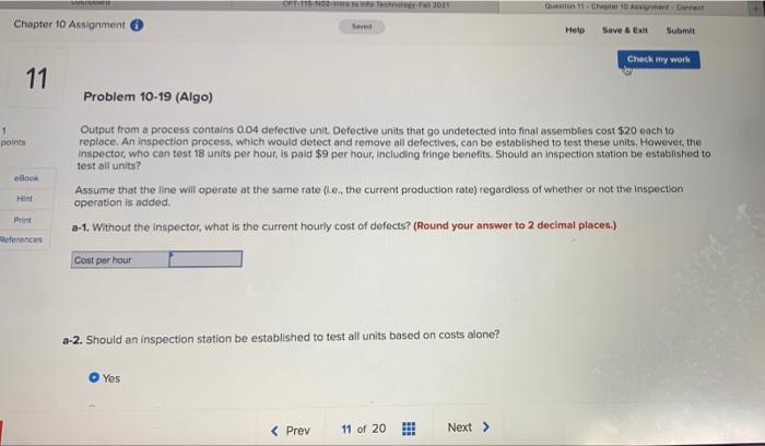 Chapter 10 Assignment Sed Help Save & El Submit