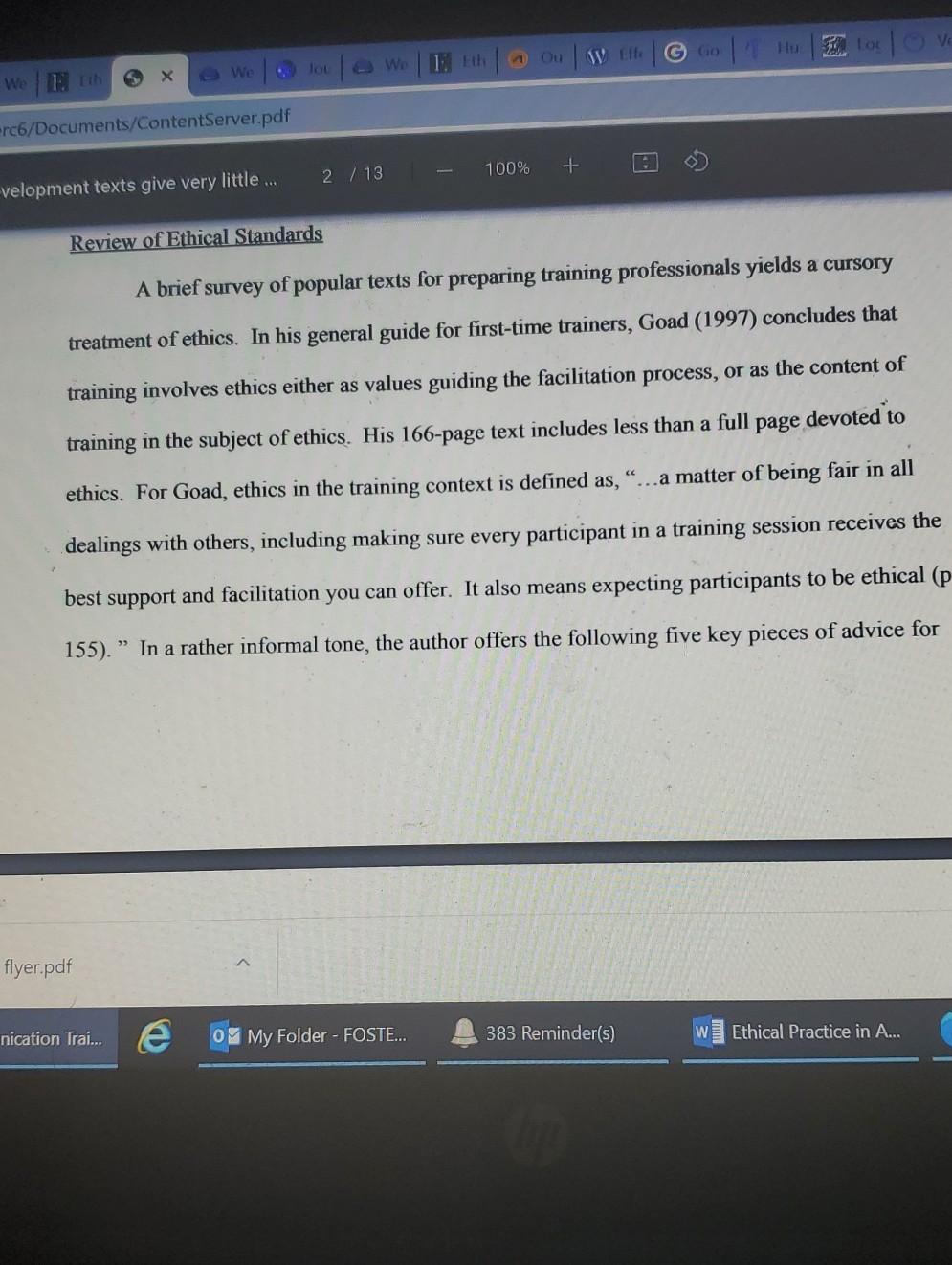 Ethics for Communication Training Professionals: