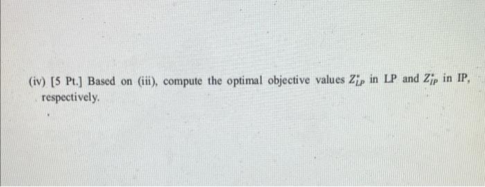 1. [20 Pt. An optimization programming model is