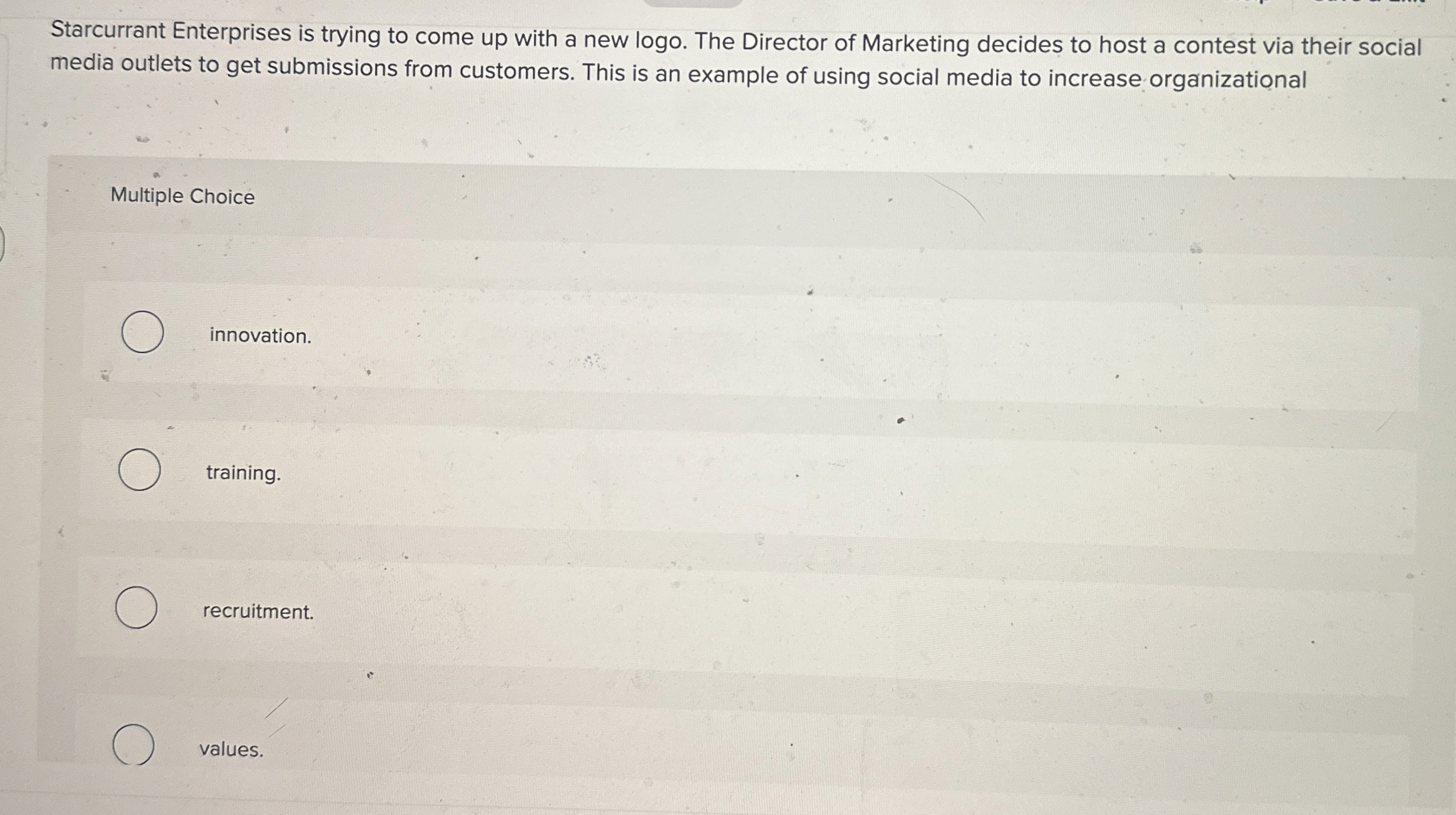 Starcurrant Enterprises is trying to come up with