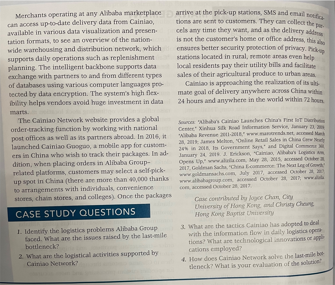 Question: (i) What are the tactics Cainiao has