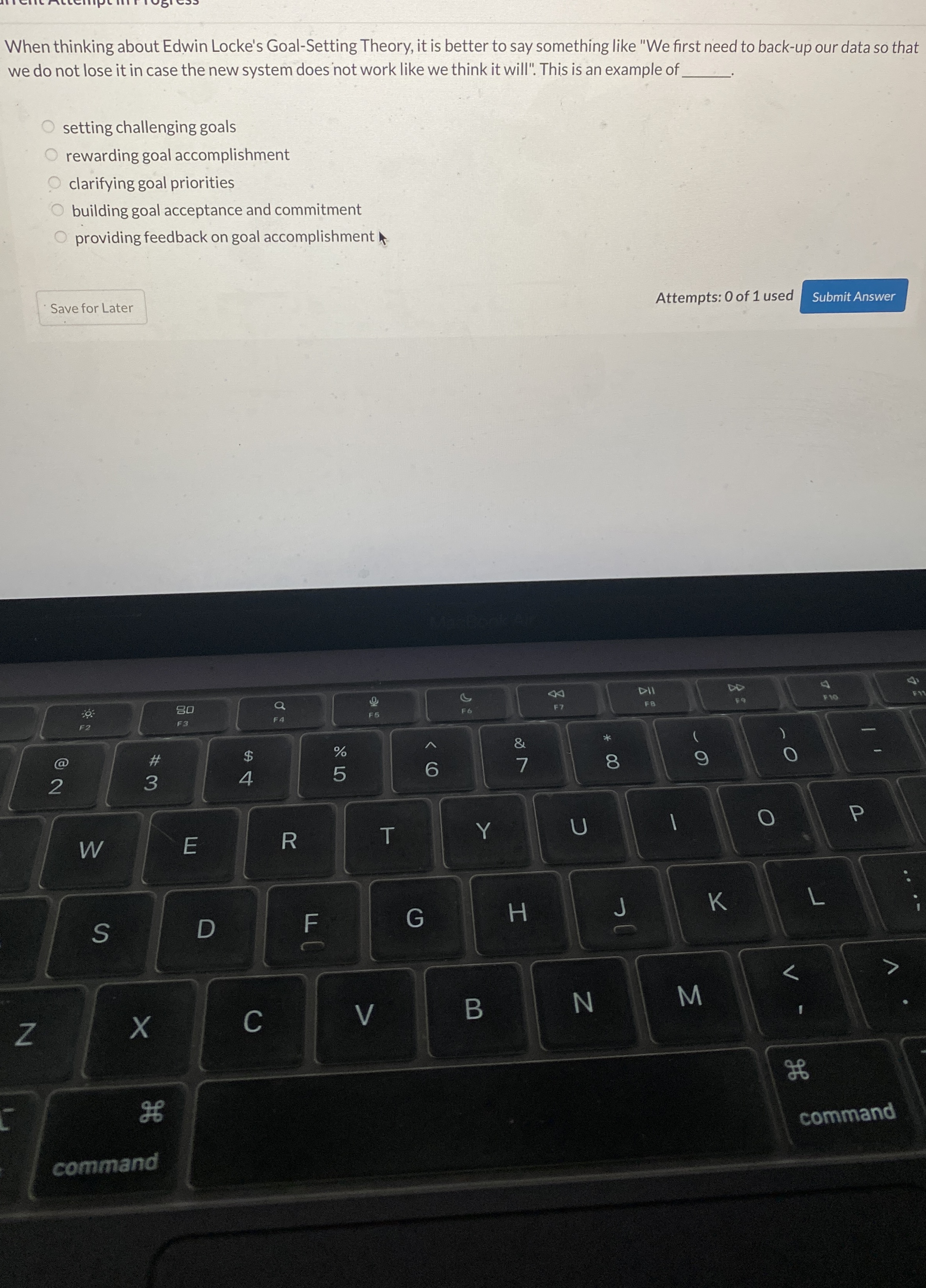 When thinking about Edwin Locke's Goal - Setting