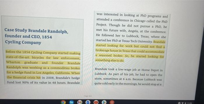 read the case study and answer the critical