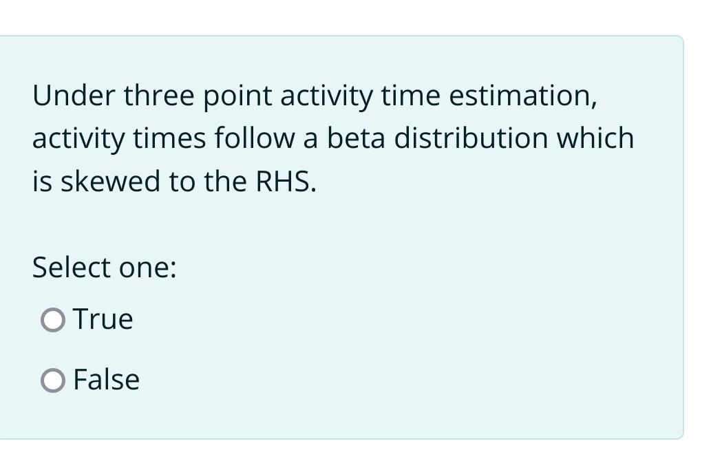 Under three point activity time estimation,