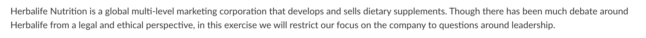 Herbalife Nutrition is a global multi-level