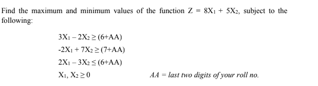use AA=82 do manually Find the maximum and