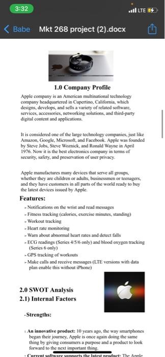 Could you write a report about Apple Watch and