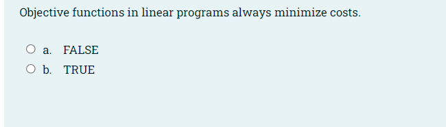 Objective functions in linear programs always