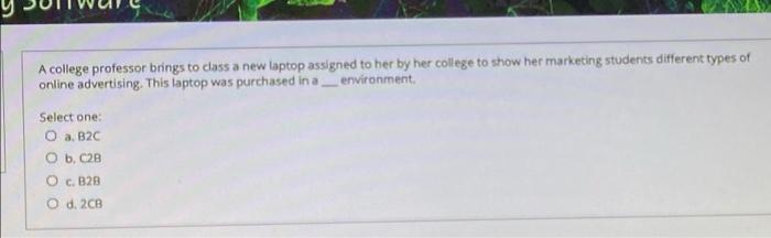 A college professor brings to class a new laptop