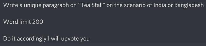 Subject : English Write a unique paragraph on