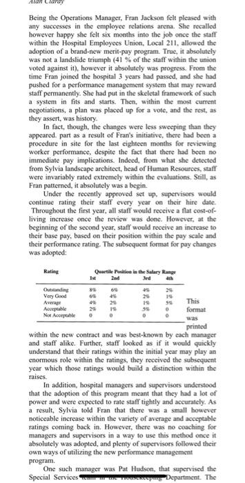 Alan Being the Operations Manager, Fran Jackson