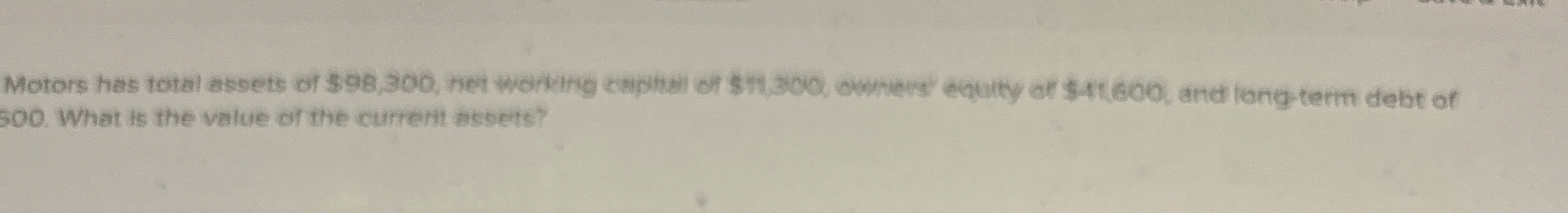 What is the value of the curtent ascets?