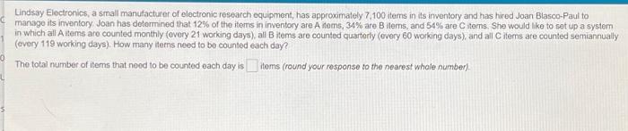 Lindsay Electronics, a small manufacturer of