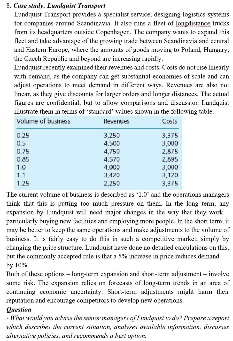 Please with clear explanation 8. Case study: