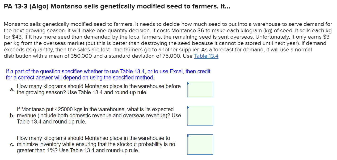 PA 13-3 (Algo) Montanso sells genetically