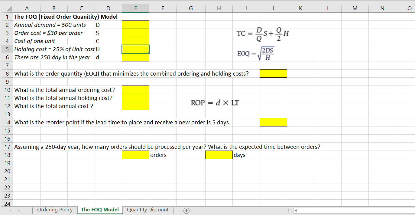 L L 3. N 0 - Beste . B D E F G H I 1 The FOQ