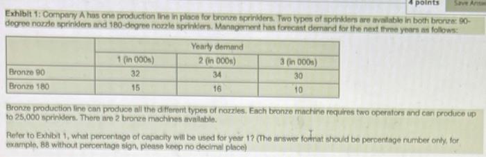 points Exhibit 1: Compare A has one production