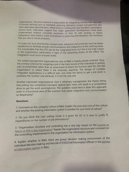 Case Study on Information Systems: Brown and